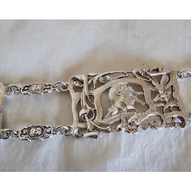 Antique Art Nouveau Sterling Silver Figural Belt from William Comyns, London, 1908 For Sale - Image 11 of 16