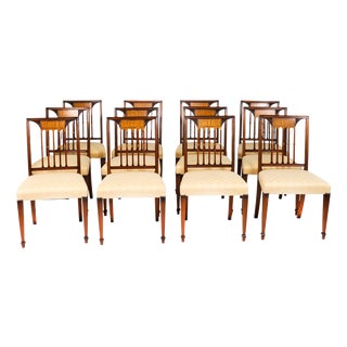 Vintage Late 20th Century Sheraton Revival Dining Chairs from Harrods, Set of 12 For Sale