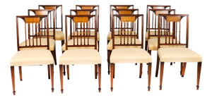 Vintage Late 20th Century Sheraton Revival Dining Chairs from Harrods, Set of 12
