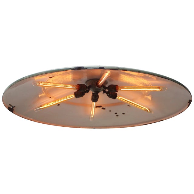 Green Large Mid-Century Modern Dutch Industrial Green Enamel Pendant Lamp from Philips For Sale - Image 8 of 11