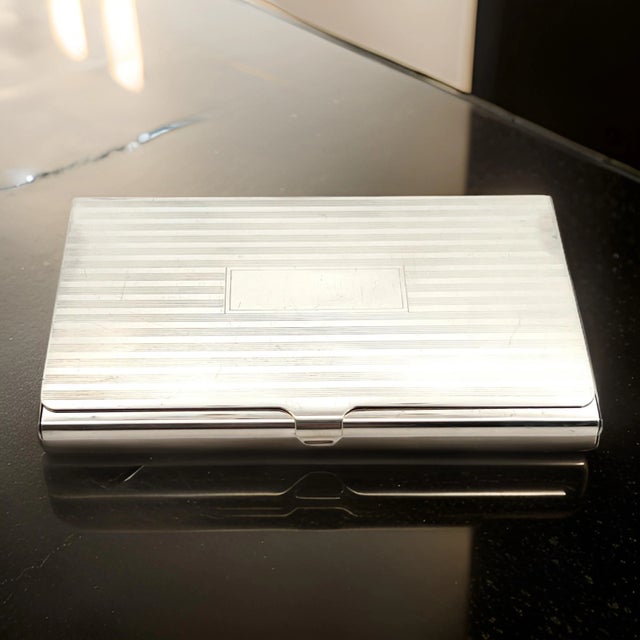 Contemporary Late 20th Century Tiffany & Co Estate Business Card Holder Sterling Silver 58.1 Grams For Sale - Image 3 of 15