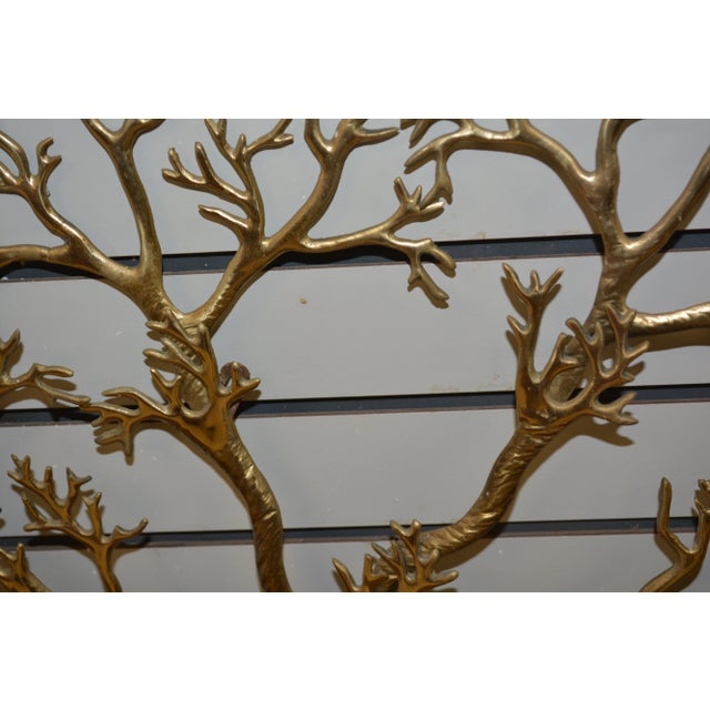 1960s 1960s Bijan Jere Style Brass Bonsai Sun Tree of Life Wall Hanging Sculpture With Horse & Moon - Signed For Sale - Image 5 of 13