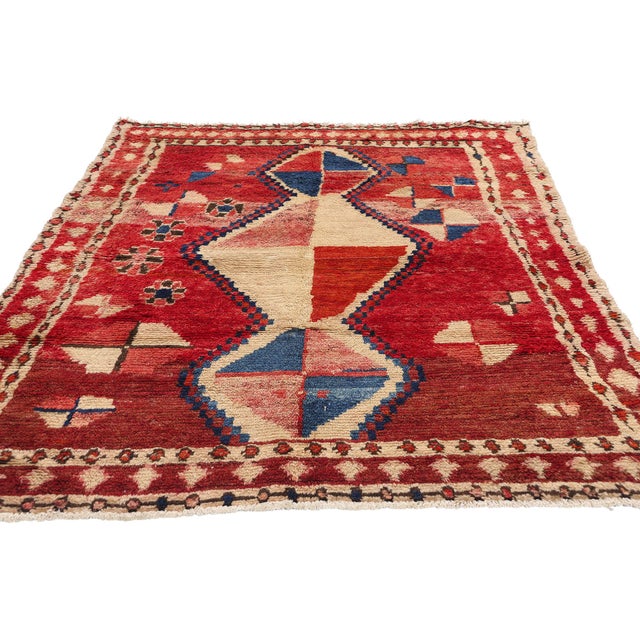 Mid-Century Modern Vintage Persian Lori Rug - 04'01 X 05'11 For Sale - Image 3 of 9