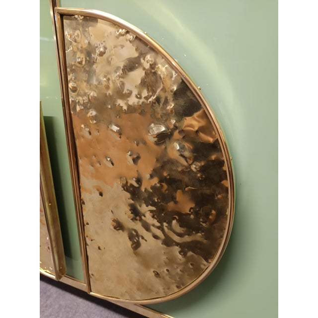 Italian Brass and Green Murano Glass Sideboard from Justfurnituress SRL For Sale - Image 9 of 16