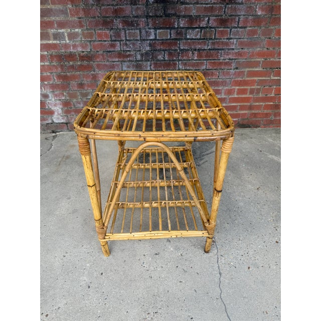 Wood Vintage Tito Angoli Style Bamboo and Rattan Coffee / Side Table For Sale - Image 7 of 11