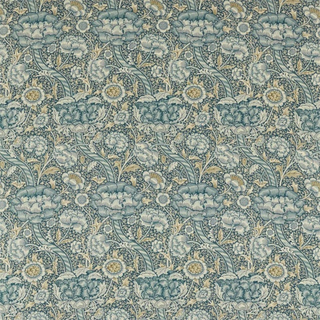 Morris & Co Wandle Fabric in Blue/Stone - a Sample For Sale