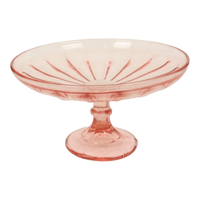 Art Deco Pink Tall Fruit Bowl in Glass, 1930s For Sale - Image 10 of 18