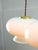 Mid-Century Italian Opaline Glass and Brass Pendant Lamp, Set of 3 For Sale - Image 11 of 18