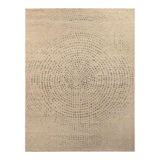 Rug & Kilim’s Spotted Circles Rug in Cream and Blue, 4x6 For Sale