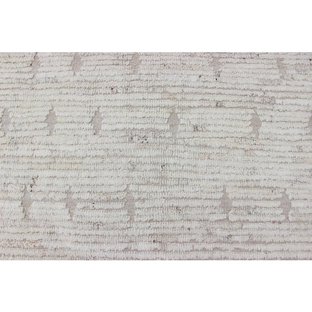 Modern Moroccan Style Tribal Rug in Subtle Ivory and Sand Tones 10'3 X 14'3 For Sale - Image 9 of 14