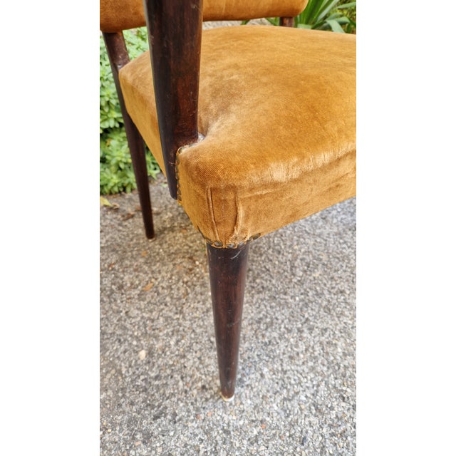 1940s Upholstered Dark Wood Armchairs by Paolo Buffa, 1940s, Set of 2 For Sale - Image 5 of 15