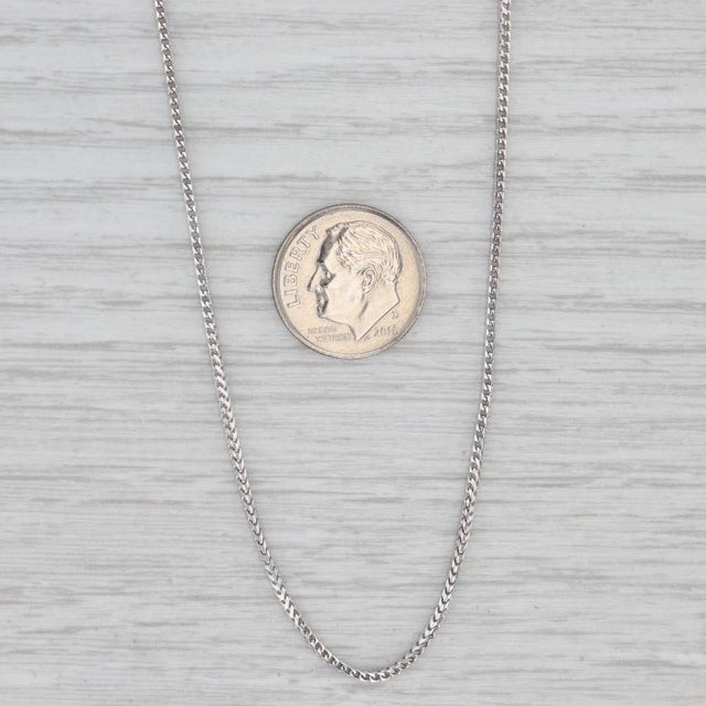 Metal Wheat Chain Necklace 18k White Gold 16" 1.2mm For Sale - Image 7 of 7