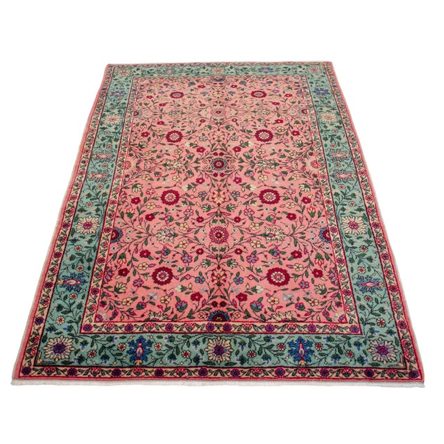 1950s Vintage Turkish Rug Hand Knotted Area Rug - 3′9″ × 5′5″ For Sale - Image 4 of 11