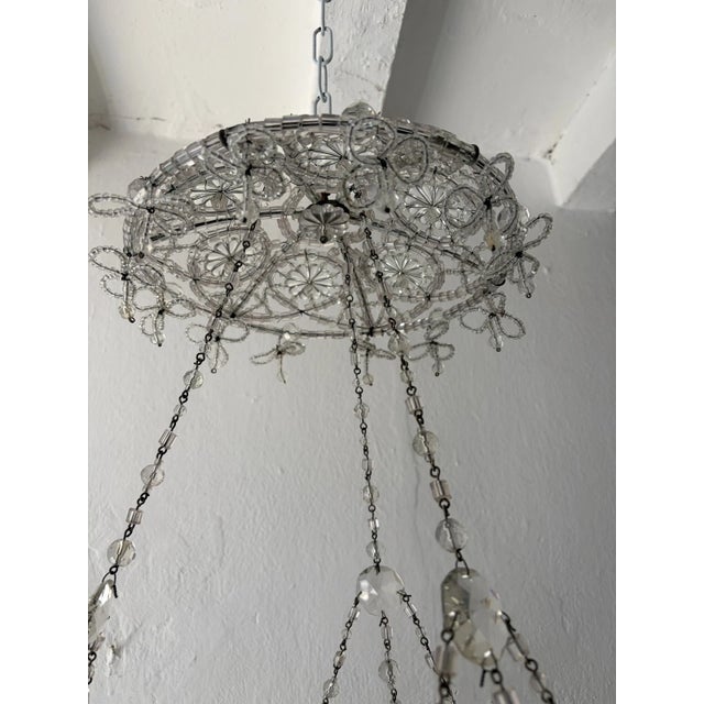 1920s Bows Maison Bagues Style Italian Beaded Crystal Chains Chandelier For Sale - Image 12 of 15