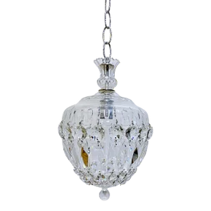 1950s Italian Hand Cut Glass Dish Basket Chandelier