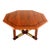 Mid Century Modern Walnut X Base Inlayed Octagon Shape Coffee Table For Sale