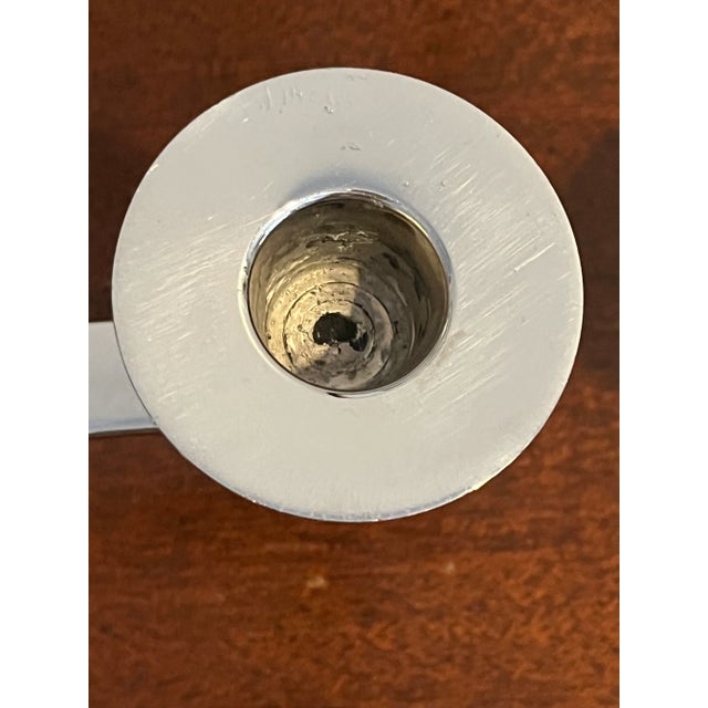 Vintage Bruce Hunt Art Deco Chrome Candelabras - Set of 2 For Sale - Image 12 of 17