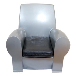 1980's Philippe Starck Richard III Silver Armchair Baleri Italia For Sale