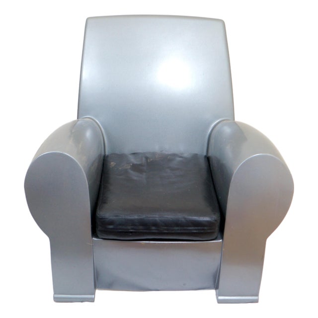 1980's Philippe Starck Richard III Silver Armchair Baleri Italia For Sale