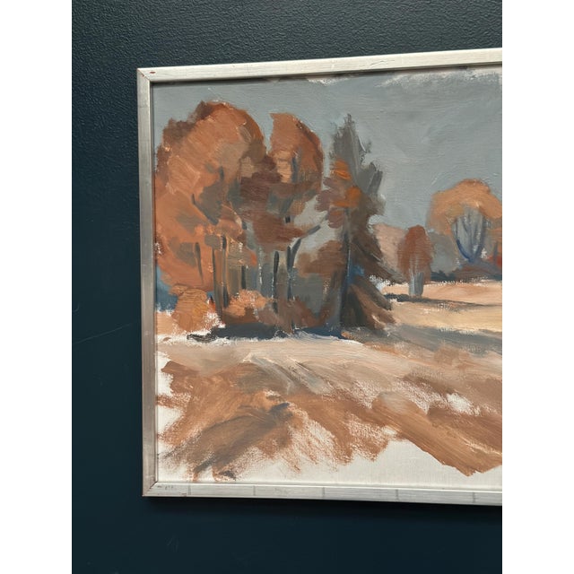 Mid-Century Modern Knut Måsö, Red Autumn, 1950s, Oil Painting on Canvas, Framed For Sale - Image 3 of 18
