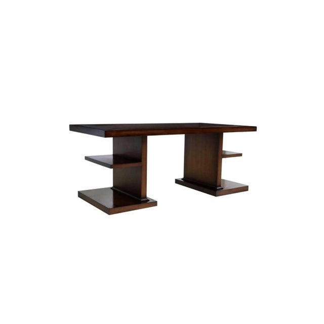 Carrocel Interiors Art Deco Style Figured Walnut Office Desk For Sale In Dallas - Image 6 of 6