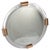 Glamorous Round Lucite and 4 corner Brass Plated Decor Wall Mirror in the Style of Karl Springer. A classic statement...