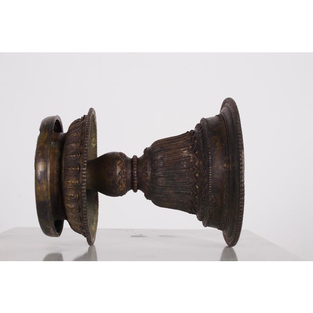 19th Century Traditional Bronze Oil Lamp, Nepal For Sale - Image 4 of 7