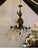 American Antique Painted Pineapple Tole and Zinc Candle Chandelier For Sale - Image 3 of 4