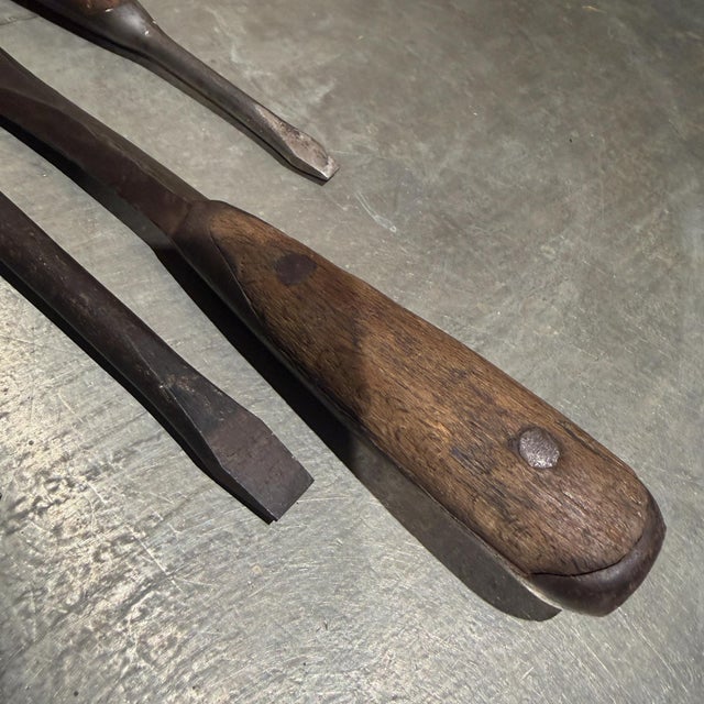 Vintage Perfect Handle Screwdrivers Wooden Scales Riveted Metal Handle For Sale - Image 11 of 18