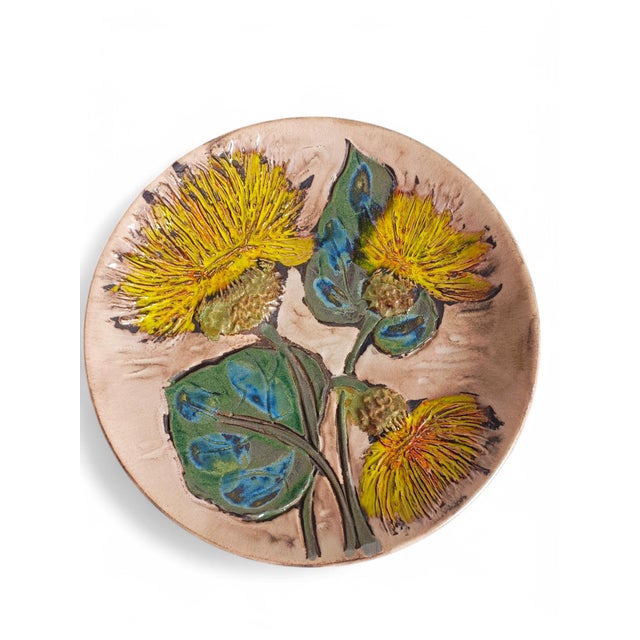 Pink Mid-Century Ceramic Plate attributed to Ruscha, West Germany, 1950s For Sale - Image 8 of 15