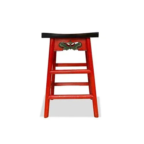 Asian Tibetan Hand Carving Motif Bar Stool For Sale In New York - Image 6 of 6