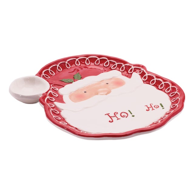 Santa Ho Ho Ho Ceramic Plate (Set of 2) For Sale