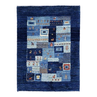 Pasargad DC Navy Blue Hand Knotted Gabbeh Rug For Sale