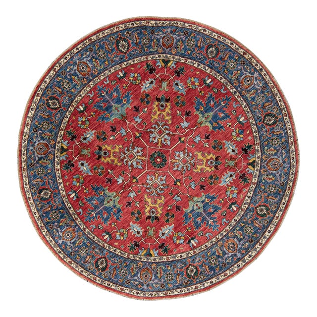 Oriental Hand Knotted Round Rug 8' x 8' #21389 For Sale