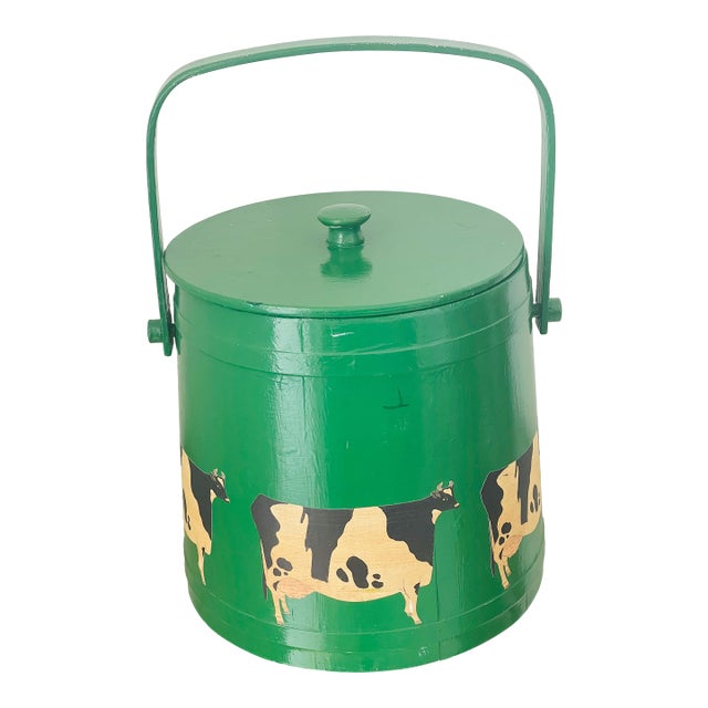 Antique American Folk Art Wood Bucket Pail For Sale
