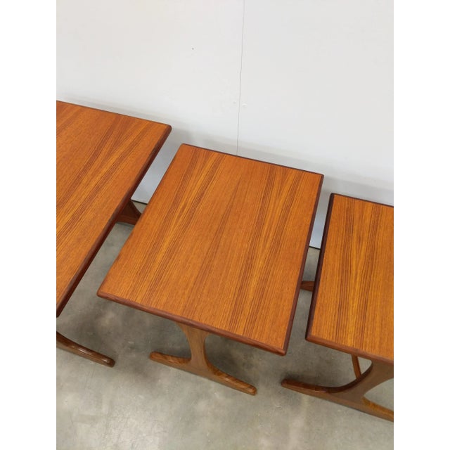 Set of Vintage Mid Century Modern Teak Nesting Tables by G Plan For Sale In New York - Image 6 of 9