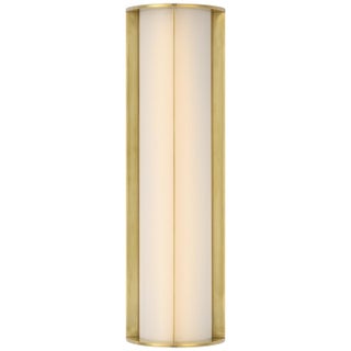 Barbara Barry for Visual Comfort Signature Phinn 18" Linear Bath Sconce in Soft Brass with White Glass For Sale
