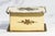 Cream Neat Vintage French Hand Painted Pressed Metal Trinket Jewelry Desk Box Home Decor For Sale - Image 8 of 12