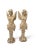 Elegant pair of allegorical winged figures, hand-carved from fine Italian marble. These graceful sculptures, likely...