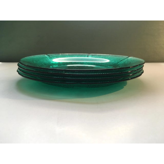 Vintage Forte Crisa Green Glass Plates- Set of 4 For Sale - Image 12 of 13