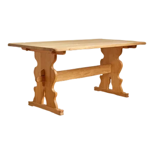 Henning Kjaernulf-Style Oak Trestle Dining Table