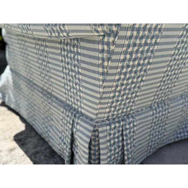 Vintage Skirted Lounge Chair & Ottoman With Carved Claw Feet For Sale - Image 10 of 17