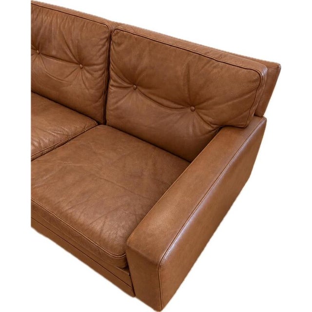 1960s Vintage Scandinavian Three-Person Sofa in Cognac Leather by Peem Oy, 1960s For Sale - Image 5 of 12
