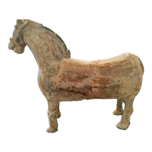 Genuine Chinese Early 7th Ad Tang Pottery War Horse