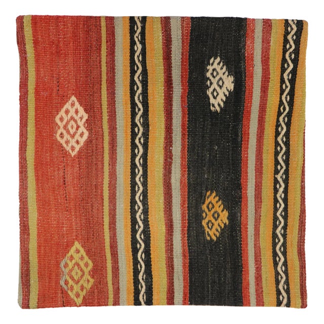 Pasargad Home Vintage Kilim Pillow Case, Multicolor For Sale