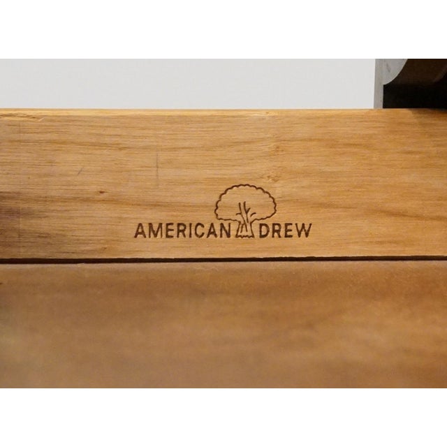 Wood American Drew Solid Cherry Traditional Queen Anne 38" Pediment Highboy Chest 76-292 / 76-293 For Sale - Image 7 of 12