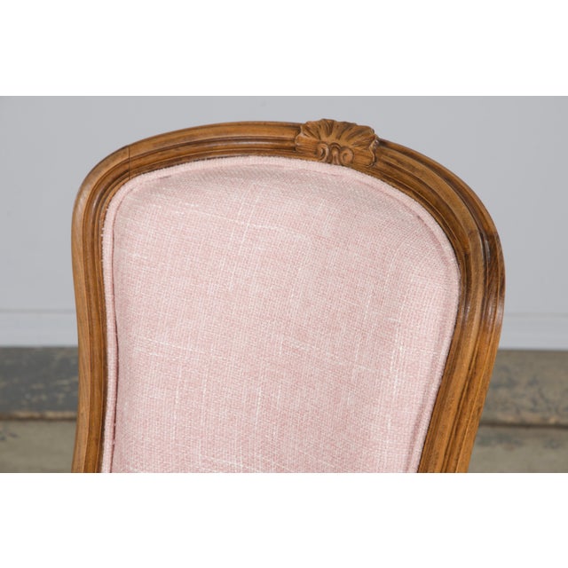 French Louis XV Style Maple Dining Chairs in Blush Pink - Set of 8 For Sale - Image 9 of 12