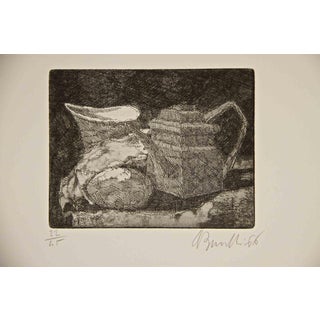 Armando Buratti, Coffee Maker, Etching, 1966 For Sale