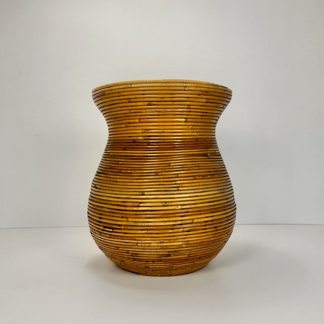 Large Mid-Century Pencil Reed Vase, Italy, 1960s For Sale - Image 8 of 8