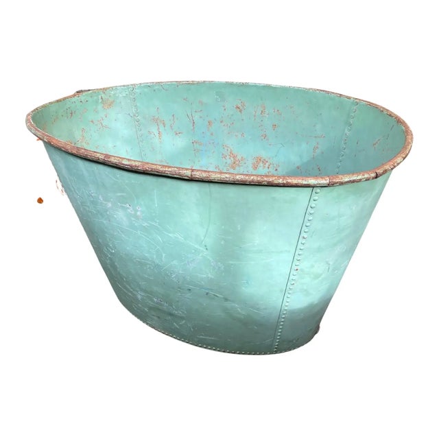 French Fantastic 19th Century Oversized Painted French Tub, Probably for Grapes For Sale - Image 3 of 7